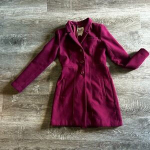 BB Dakota Merlot burgundy Pea Coat Jacket winter coat XS urban outfitters